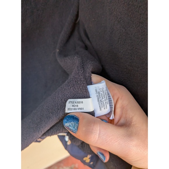 Crewcuts Everyday JCrew Girls Navy and Silver Floral Puffer Coat Size 10 - Picture 8 of 9